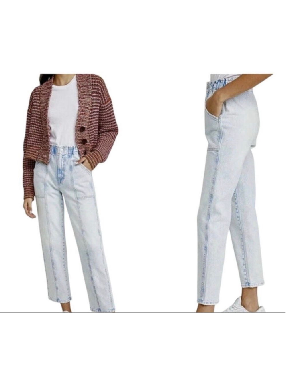 MOTHER superior Light Blue The Springy Ankle Jeans Size 29, pull on, elastic